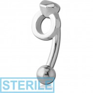 STERILE SURGICAL STEEL FANCY CURVED MICRO BARBELL - DIAMOND RING