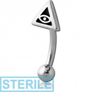 STERILE SURGICAL STEEL FANCY CURVED MICRO BARBELL - EYE OF PROVIDANCE