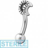 STERILE SURGICAL STEEL FANCY CURVED MICRO BARBELL - CRESCENT