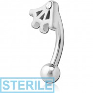 STERILE SURGICAL STEEL JEWELLED FANCY CURVED MICRO BARBELL - WEB