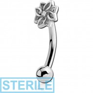 STERILE SURGICAL STEEL FANCY CURVED MICRO BARBELL - FLOWER