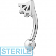 STERILE SURGICAL STEEL FANCY CURVED MICRO BARBELL - WEB