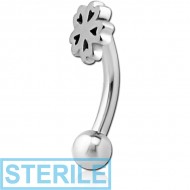 STERILE SURGICAL STEEL FANCY CURVED MICRO BARBELL - CLOVER