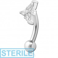 STERILE SURGICAL STEEL JEWELLED FANCY CURVED MICRO BARBELL - TRINITY