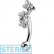 STERILE SURGICAL STEEL FANCY CURVED MICRO BARBELL - BUTTERFLIES