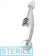 STERILE SURGICAL STEEL JEWELLED FANCY CURVED MICRO BARBELL - ARROW