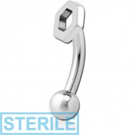 STERILE SURGICAL STEEL FANCY CURVED MICRO BARBELL - HEXAGONE