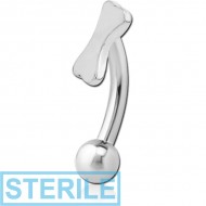 STERILE SURGICAL STEEL FANCY CURVED MICRO BARBELL - BONE