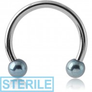 STERILE SURGICAL STEEL MICRO CIRCULAR BARBELL WITH ANODISED BALLS