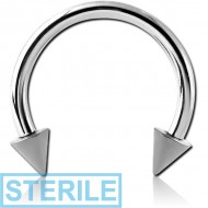STERILE SURGICAL STEEL MICRO CIRCULAR BARBELL WITH CONES PIERCING