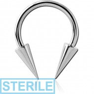 STERILE SURGICAL STEEL MICRO CIRCULAR BARBELL WITH LONG CONES PIERCING