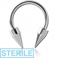 STERILE SURGICAL STEEL MICRO CIRCULAR BARBELL WITH SPIKES PIERCING