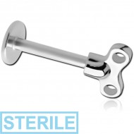 STERILE SURGICAL STEEL MICRO LABRET WITH ATTACHMENT - WIND UP