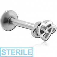 STERILE SURGICAL STEEL MICRO LABRET WITH ATTACHMENT PIERCING