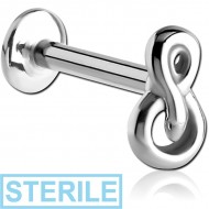 STERILE SURGICAL STEEL MICRO LABRET WITH ATTACHMENT - SNAKE PIERCING