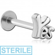 STERILE SURGICAL STEEL MICRO LABRET WITH ATTACHMENT - YES