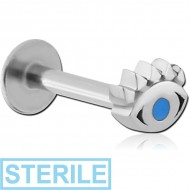 STERILE SURGICAL STEEL MICRO LABRET WITH ATTACHMENT - EYE PIERCING