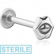 STERILE SURGICAL STEEL MICRO LABRET WITH ATTACHMENT - MOUTH