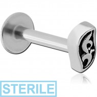 STERILE SURGICAL STEEL MICRO LABRET WITH ATTACHMENT - FILIGREE