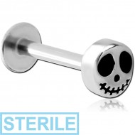 STERILE SURGICAL STEEL MICRO LABRET WITH ATTACHMENT - GHOST PIERCING