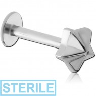 STERILE SURGICAL STEEL MICRO LABRET WITH ATTACHMENT - NAUTICAL STAR PIERCING