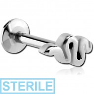 STERILE SURGICAL STEEL MICRO LABRET WITH ATTACHMENT