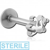 STERILE SURGICAL STEEL MICRO LABRET WITH ATTACHMENT - SALAMANDER