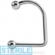 STERILE SURGICAL STEEL MICRO LIP HOOP PIERCING