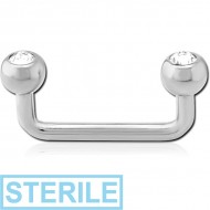 STERILE TITANIUM LONG 90 DEGREE DOUBLE JEWELLED STAPLE MICRO BARBELL