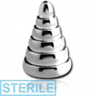 STERILE SURGICAL STEEL RIBBED CONE PIERCING