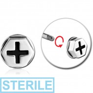 STERILE SURGICAL STEEL MICRO THREADED SCREW HEAD ATTACHMENT PIERCING