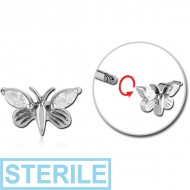 STERILE SURGICAL STEEL MICRO THREADED JEWELLED BUTTERFLY ATTACHMENT PIERCING