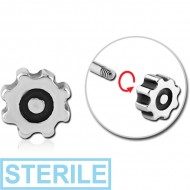 STERILE SURGICAL STEEL MICRO THREADED GEAR HEAD ATTACHMENT PIERCING