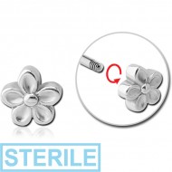 STERILE SURGICAL STEEL MICRO THREADED ATTACHMENT - FLOWER PIERCING