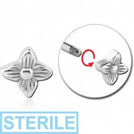 STERILE SURGICAL STEEL MICRO THREADED ATTACHMENT - FLOWER PIERCING