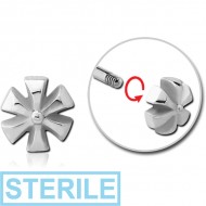 STERILE SURGICAL STEEL MICRO THREADED ATTACHMENT - ASTERISK PIERCING