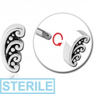 STERILE SURGICAL STEEL MICRO ATTACHMENT FOR 1.2MM THREADED PINS - FILIGREE PIERCING