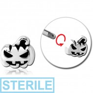 STERILE SURGICAL STEEL MICRO ATTACHMENT FOR 1.2MM THREADED PINS - PUMPKIN PIERCING