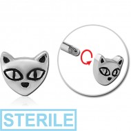 STERILE SURGICAL STEEL MICRO ATTACHMENT FOR 1.2MM THREADED PINS- CAT PIERCING