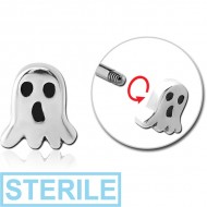 STERILE SURGICAL STEEL MICRO ATTACHMENT FOR 1.2MM THREADED PINS - GHOST PIERCING