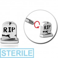 STERILE SURGICAL STEEL MICRO ATTACHMENT FOR 1.2MM THREADED PINS - TOMB PIERCING