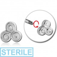 STERILE SURGICAL STEEL MICRO THREADED ATTACHMENT - TRISQUEL PIERCING