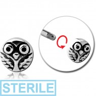 STERILE SURGICAL STEEL MICRO ATTACHMENT FOR 1.2MM THREADED PINS - OWL PIERCING