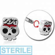 STERILE SURGICAL STEEL MICRO ATTACHMENT FOR 1.2MM THREADED PINS - GHOST PIERCING