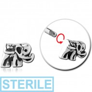 STERILE SURGICAL STEEL MICRO ATTACHMENT FOR 1.2MM THREADED PINS - ELEPHANT PIERCING