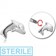 STERILE SURGICAL STEEL MICRO THREADED DOLPHIN ATTACHMENT PIERCING