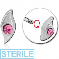 STERILE SURGICAL STEEL MICRO THREADED JEWELLED EVIL EYE ATTACHMENT PIERCING