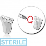STERILE SURGICAL STEEL MICRO THREADED FOOT ATTACHMENT PIERCING