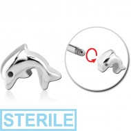 STERILE SURGICAL STEEL MICRO THREADED DOLPHIN ATTACHMENT PIERCING