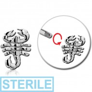 STERILE SURGICAL STEEL MICRO THREADED SCORPION ATTACHMENT PIERCING